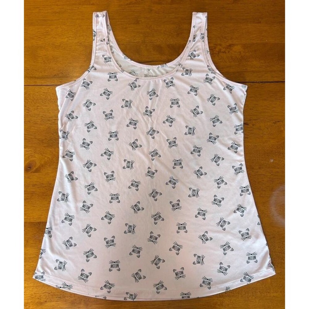 No Boundaries Pink Meow Cat Print Tank Top Plus Size 3X